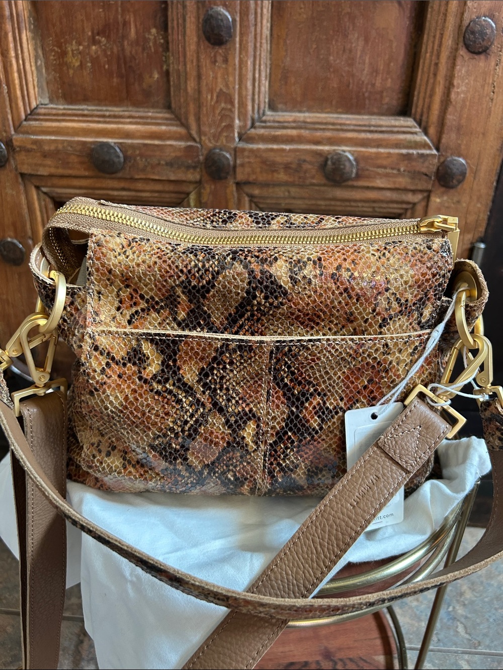 Hammitt Bryant Medium Shoulder Bag in Centerpiece Snake leather, NWT - Picture 9 of 12